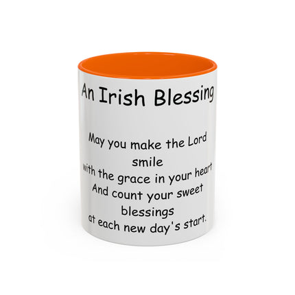 Irish Blessing Accent Mug | 11oz Ceramic Cup for Daily Motivation