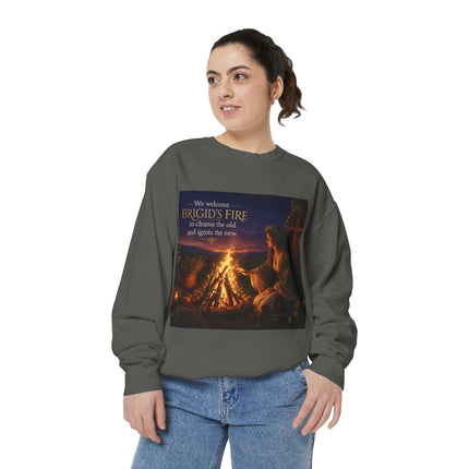 Brigid's Fire Sweatshirt — Celtic Pagan Imbolc Winter Ritual Crewneck