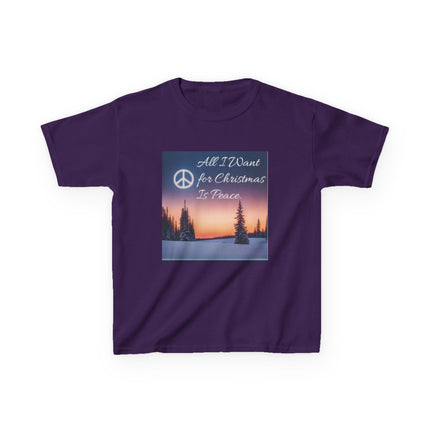 Peaceful Christmas Kids Tee - All I Want for Christmas Is Peace