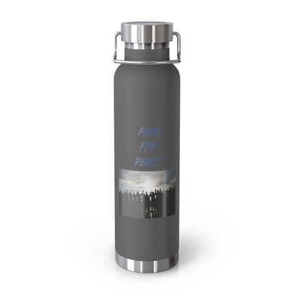 Pray for Peace Insulated Bottle – 22oz Copper Flask