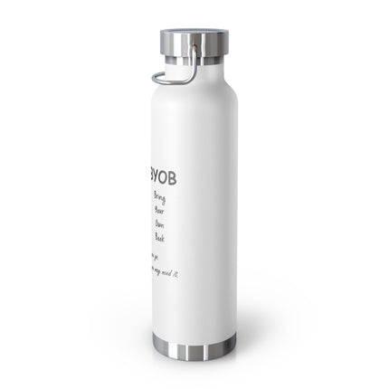 BYOB Copper Vacuum Insulated Water Bottle - 22oz - Bring Your Own Book Design