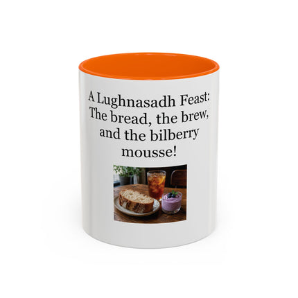Lughnasadh Feast Mug — "The bread, the brew, and the bilberry mousse!" Accent Coffee Cup