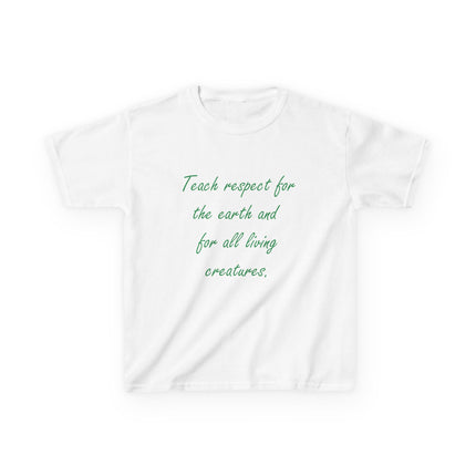 Kids Eco-Friendly Cotton Tee - 'Teach Respect for the Earth'