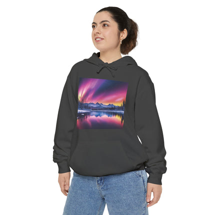 Aurora Mountain Hoodie — Northern Lights Scenic Pullover