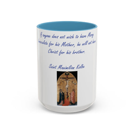 Saint Kolbe Accent Mug – 15oz Ceramic Cup for Marian Devotion