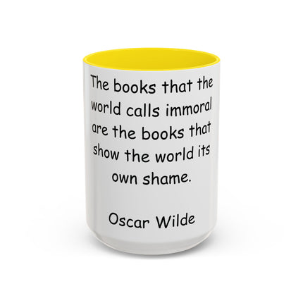 Oscar Wilde Accent Mug – “Books & Shame” Quote – 15oz Ceramic
