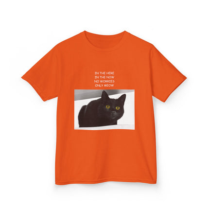 Kids Cat Quote Tee – “Only Meow” Heavy Cotton Shirt for Everyday Joy