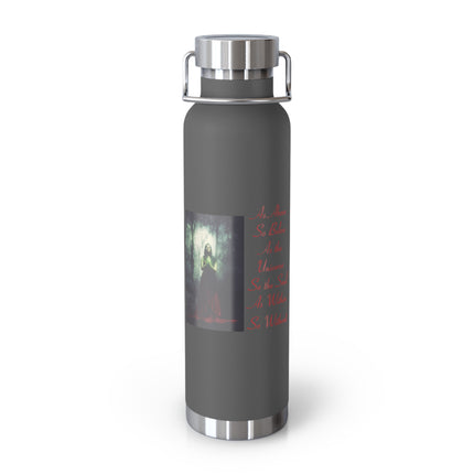 Inspirational Copper Insulated Water Bottle - 22oz, Motivational Quote Design