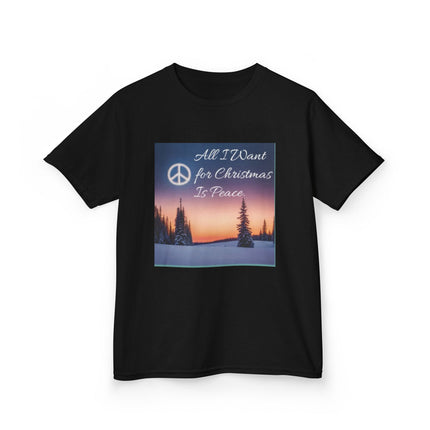 Peaceful Christmas Kids Tee - All I Want for Christmas Is Peace