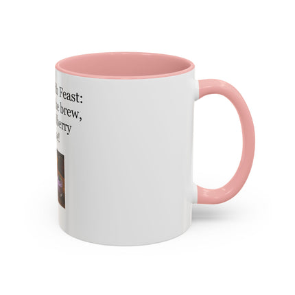 Lughnasadh Feast Mug — "The bread, the brew, and the bilberry mousse!" Accent Coffee Cup