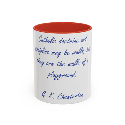 Chesterton Quote Accent Mug – “Walls of a Playground” – 11oz Ceramic