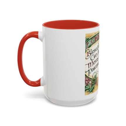 Blessed Be Your Holidays Coffee Mug — Holiday Celtic Greeting Accent Mug (11/15oz)