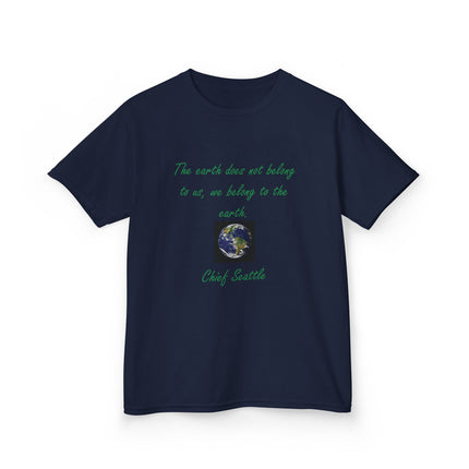 Kids Tee – “We Belong to the Earth” Quote – Eco-Friendly