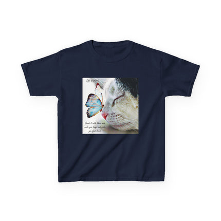 Butterfly Cat Kids Tee – Cute Graphic Shirt for Nature & Joy