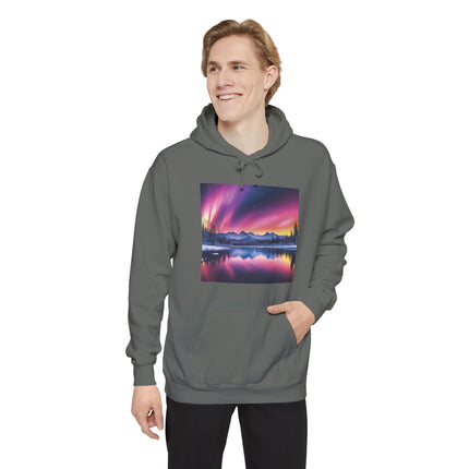 Aurora Mountain Hoodie — Northern Lights Scenic Pullover