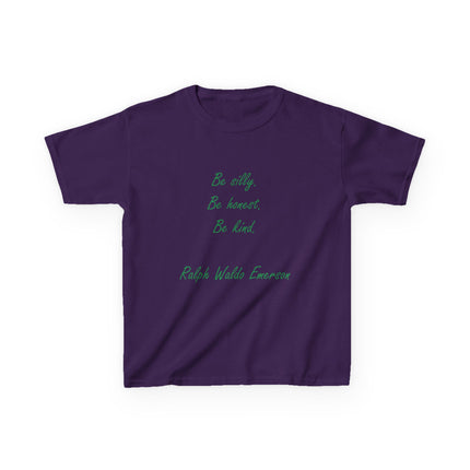 Inspirational Kids Tee - "Be Silly, Be Honest, Be Kind"