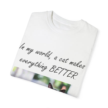 In My World Cat T-Shirt – Unisex Garment-Dyed Tee for Cat Lovers