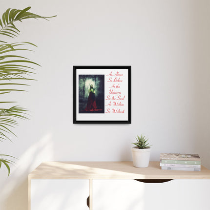 Framed Matte Canvas Art — "As Above So Below" Gothic Mystic Wall Print