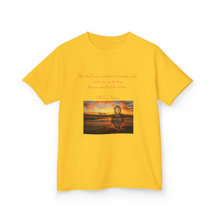 Zen Quote Kids Tee – Heavy Cotton Shirt for Calm & Curiosity