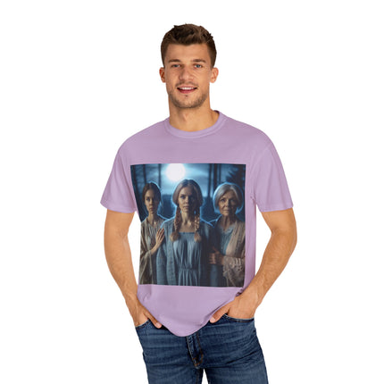 Mystical Sisterhood Tee – Garment-Dyed Shirt of Triple Goddess