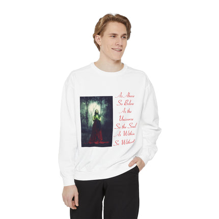 Inspirational Sweatshirt – “As Above So Below” Wiccan Design (Unisex)