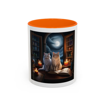 Moonlit Witch Cats Coffee Mug — Gothic Cat Magic Tea Cup (11/15oz)