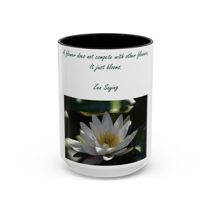 Zen Blossom Coffee Mug - Inspirational Nature Quote - 15oz