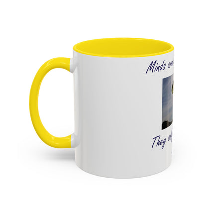 Parachute Quote Accent Mug – 11oz Ceramic Cup for Open Minds