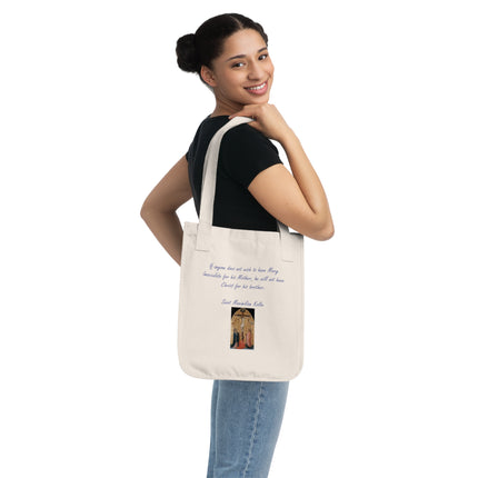 Saint Kolbe Quote Tote – Organic Canvas Bag for Faithful Living