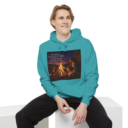 Campfire Night Hoodie — "We Welcome Brigid’s Fire" Celtic Bonfire Hoodie