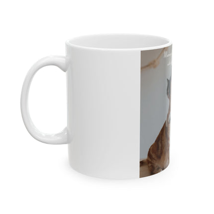 Cat Lovers Ceramic Mug – 11oz Cup with Sleepover Marriage Quote