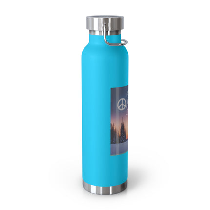 22oz Copper Vacuum Insulated Bottle – "All I Want for Christmas Is Peace"