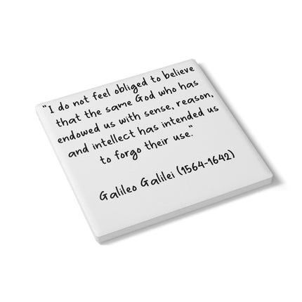 Inspirational Ceramic Coaster – Galileo Quote for Home & Gift