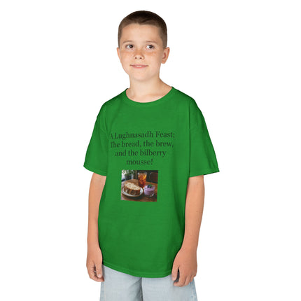 Lughnasadh  Kids Tee — “A Lughnasadh Feast: The bread, the brew, and the bilberry mousse!”