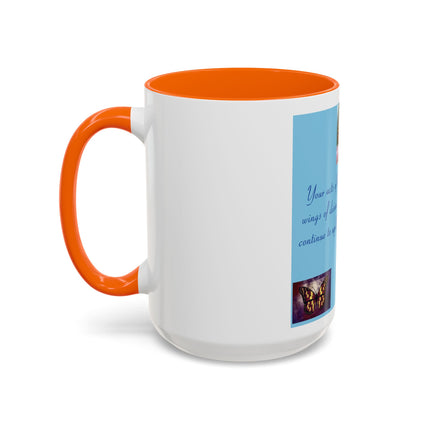 Butterfly Kindness Accent Coffee Mug — Rumi Inspirational Quote (11/15 oz)
