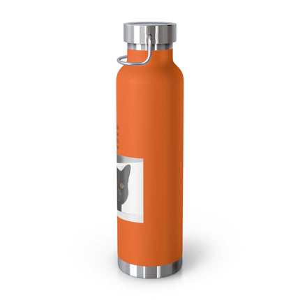 Mindful Meow 22oz Insulated Bottle — "In the Here, In the Now, No worries, Only Meow"
