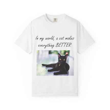 In My World Cat T-Shirt – Unisex Garment-Dyed Tee for Cat Lovers