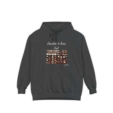 Chocolate Lover Hoodie — "Chocolate Is Brain Fuel" Photo Print
