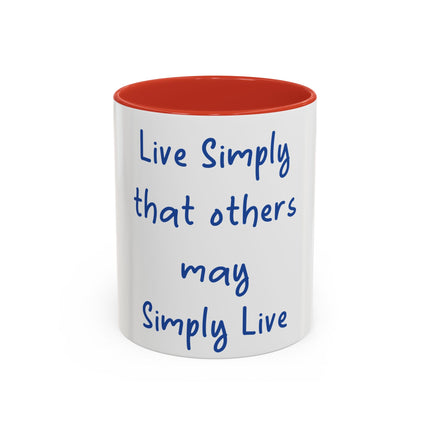 Live Simply Accent Mug – 11oz Ceramic Cup for Mindful Mornings