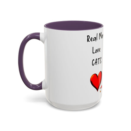 Real Men Love Cats Accent Mug – 15oz Ceramic Gift
