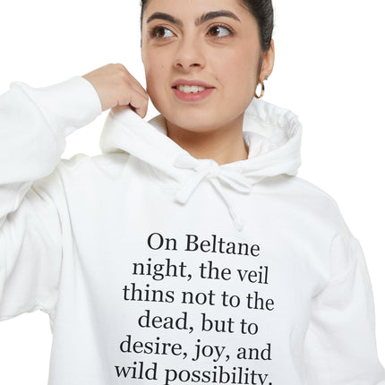 Beltane Quote Hoodie — 'On Beltane night...' Pagan Festival Graphic Hoodie