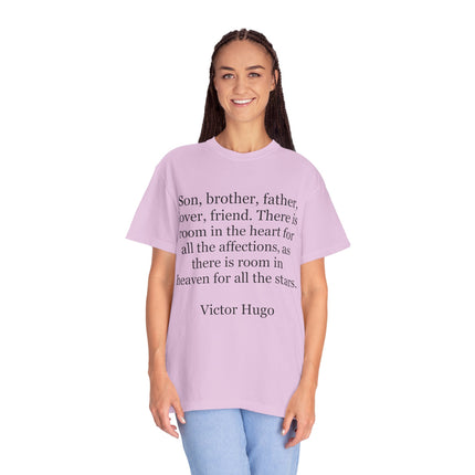 Victor Hugo Quote T-Shirt — 'There Is Room in the Heart' Literary Tee