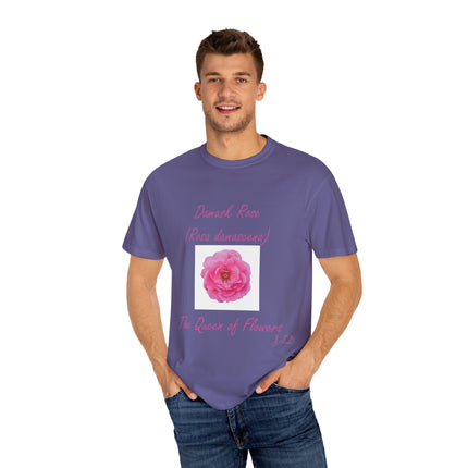 Damask Rose Unisex T-shirt - The Queen of Flowers Design