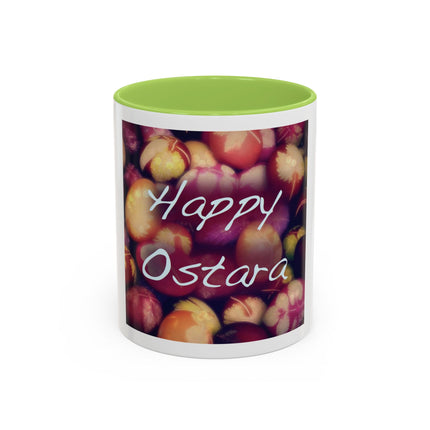 Ostara Coffee Mug – "Happy Ostara" Accent Easter Spring Floral Mug (11/15oz)
