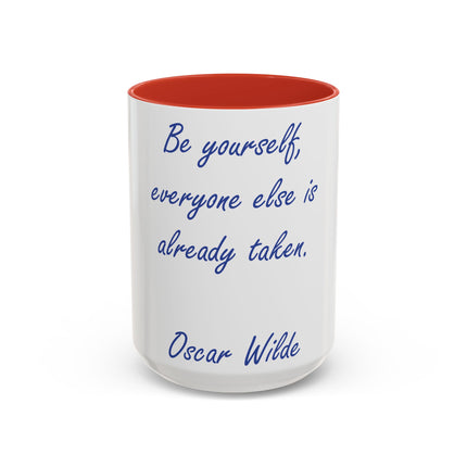 Inspirational Accent Mug – “Be Yourself” Quote, 15oz Ceramic