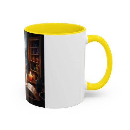 Cozy Cat Accent Mug – 11oz – Candlelight & Moonlight for Book Lovers