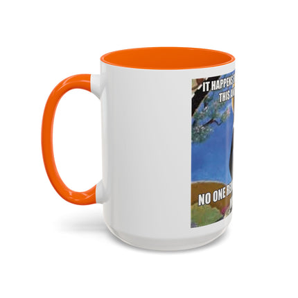 Saint with Cats Coffee Mug – "No One Remembers Me and My Cats" Accent Mug