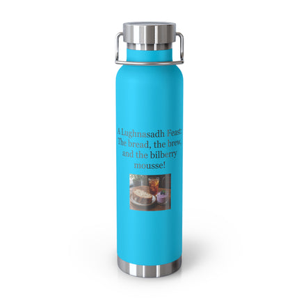 22oz Copper Vacuum Bottle – 'A Lughnasadh Feast' Bread, Brew & Bilberry Mousse Design