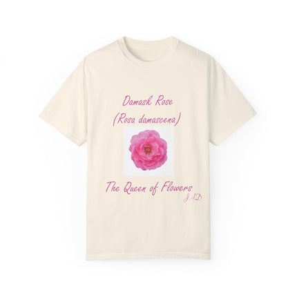Damask Rose Unisex T-shirt - The Queen of Flowers Design