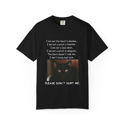 Unisex Cat-Themed T-Shirt – "Please Don't Hurt Me" Design